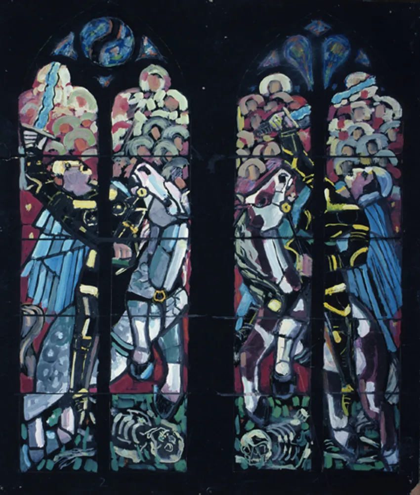 Eglise abbatiale de Saint-Maurice, deux études pour les cavaliers bondissant.