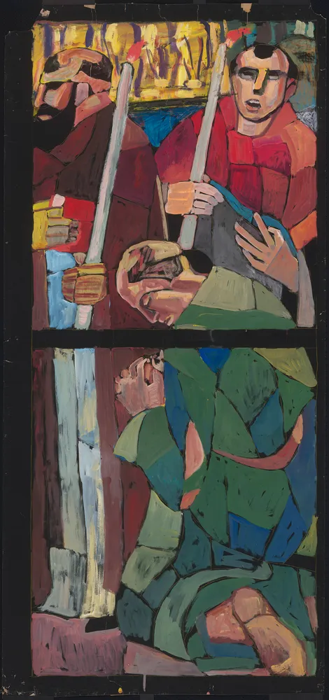La procession des fidèles et des religieux, et la célébration de Dieu par les martyrs : fenêtre droite