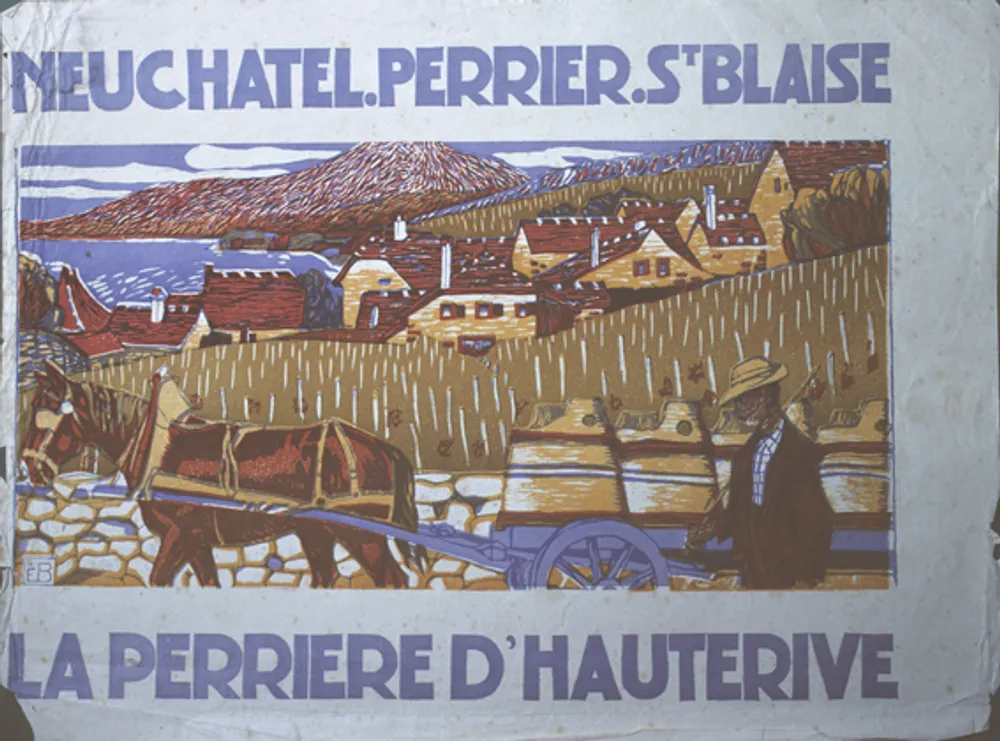 Affiche Neuchâtel. Perrier. St Blaise. La Perrière d’Hauterive