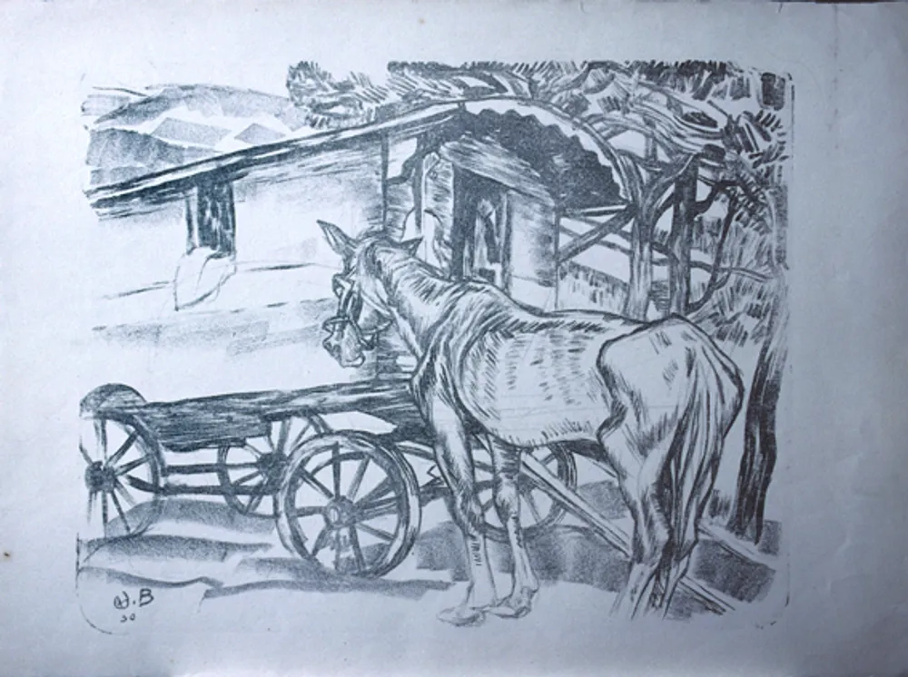 Cheval à la roulotte; état 1