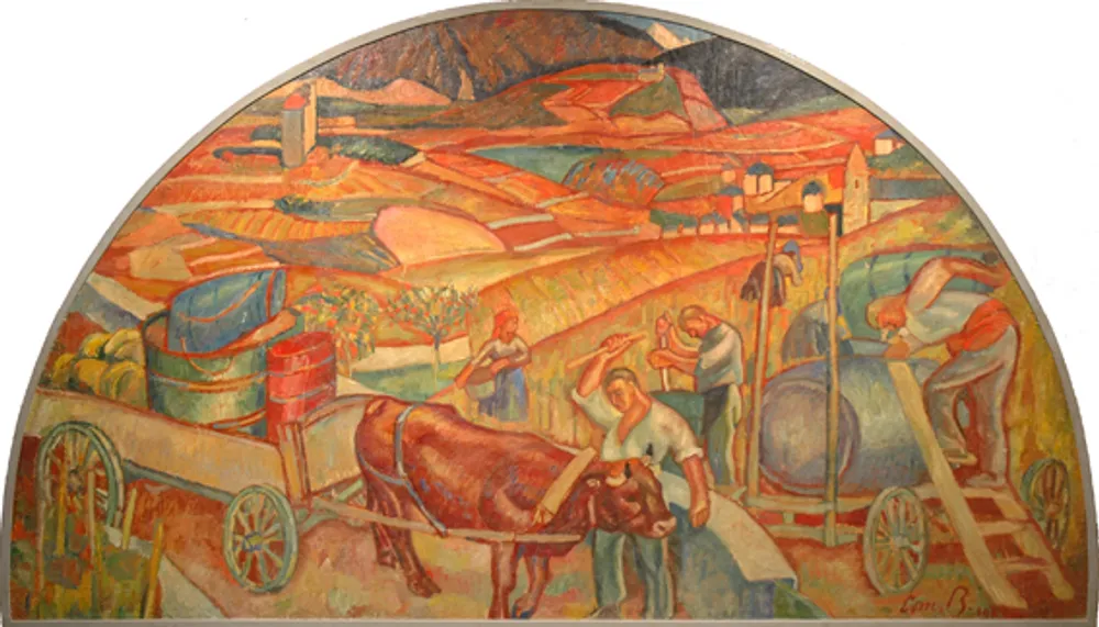 Scène de vigne: les vendanges